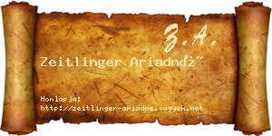 Zeitlinger Ariadné névjegykártya